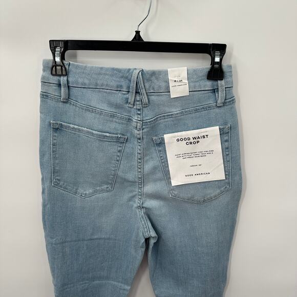 GOOD AMERICAN NWT Good Waist Skinny Distressed Crop Jeans in Blue635 // 6 - Picture 10 of 11